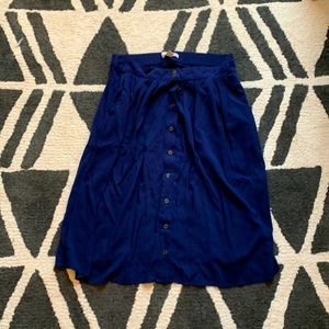Navy blue midi skirt